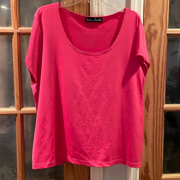 Womans SUSAN LUCCI SHORT SLEEVE SCOOP NECK TOP SILK SIZE 2X - Picture 1 of 4
